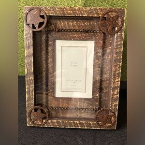 Sonoma Life Style 3.5x5 Photo Frame With Texas Stars Metal Cowboy Western